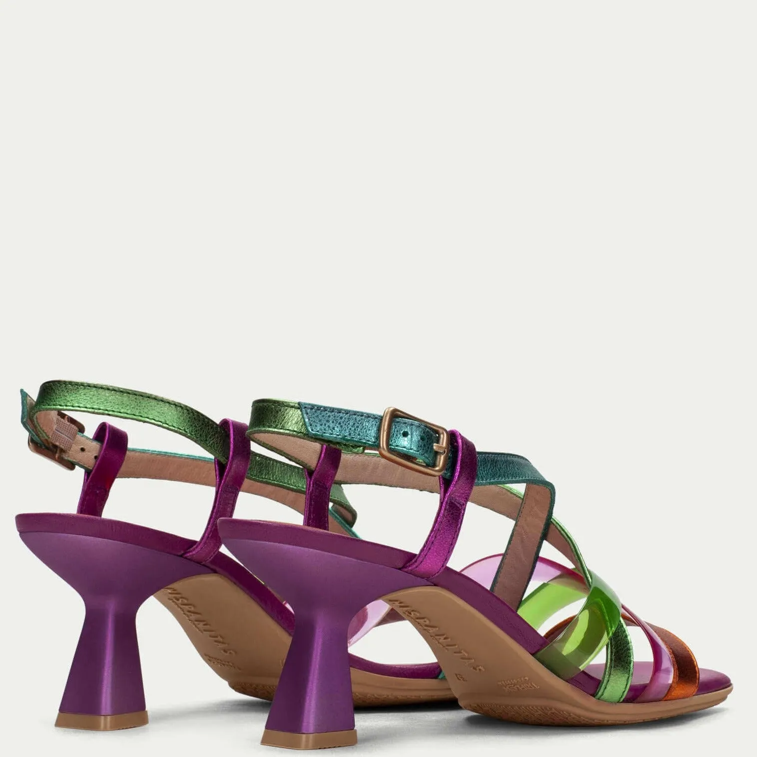 Hispanitas Multi Metallic Leather Low Heel Sandals