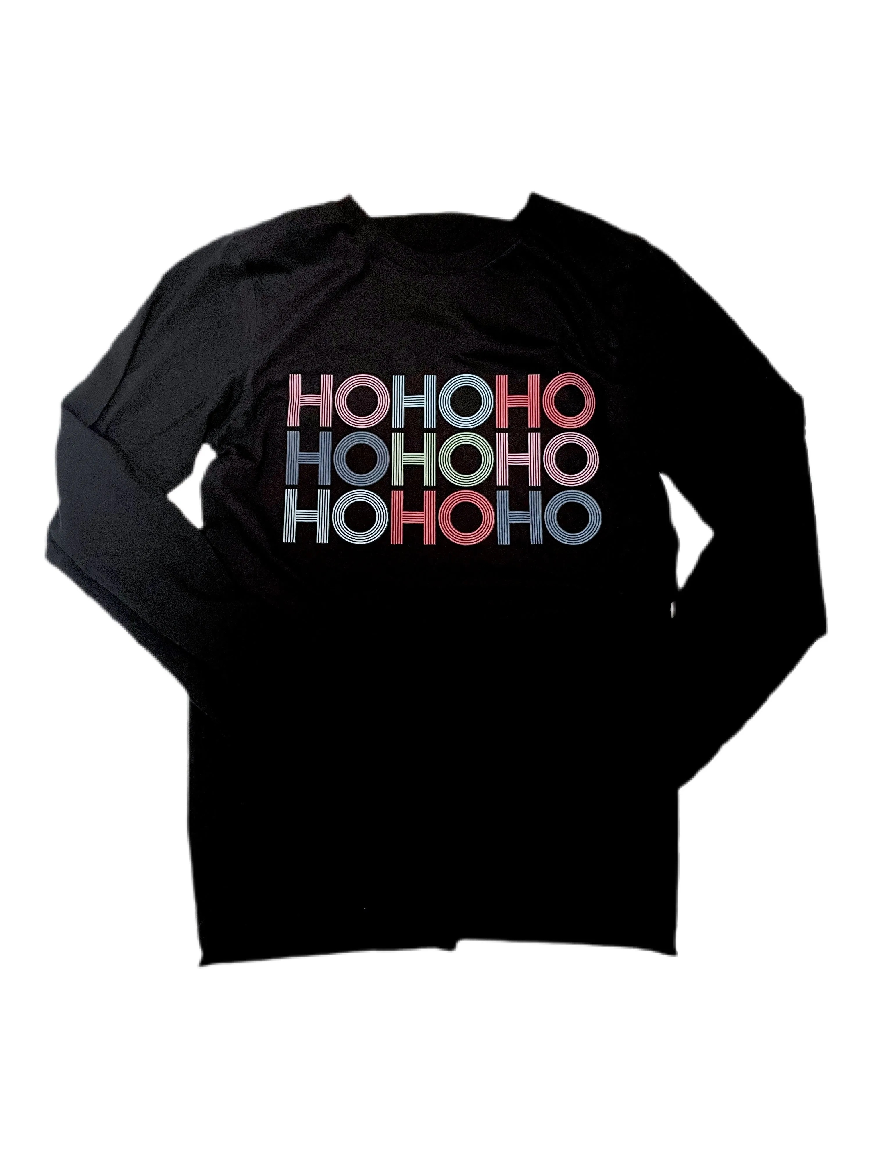 HO HO HO Retro L/S Unisex Top (Black) // FINAL SALE