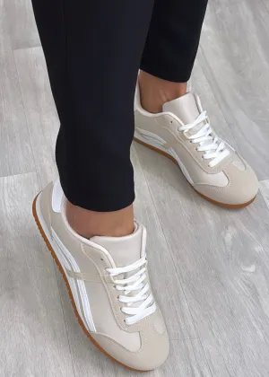 Holliday Beige Suede Trainers