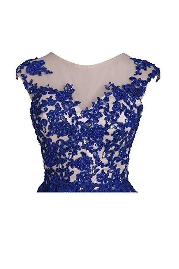 Homecoming Dress with Applique Open Back Short Prom Dress PG023