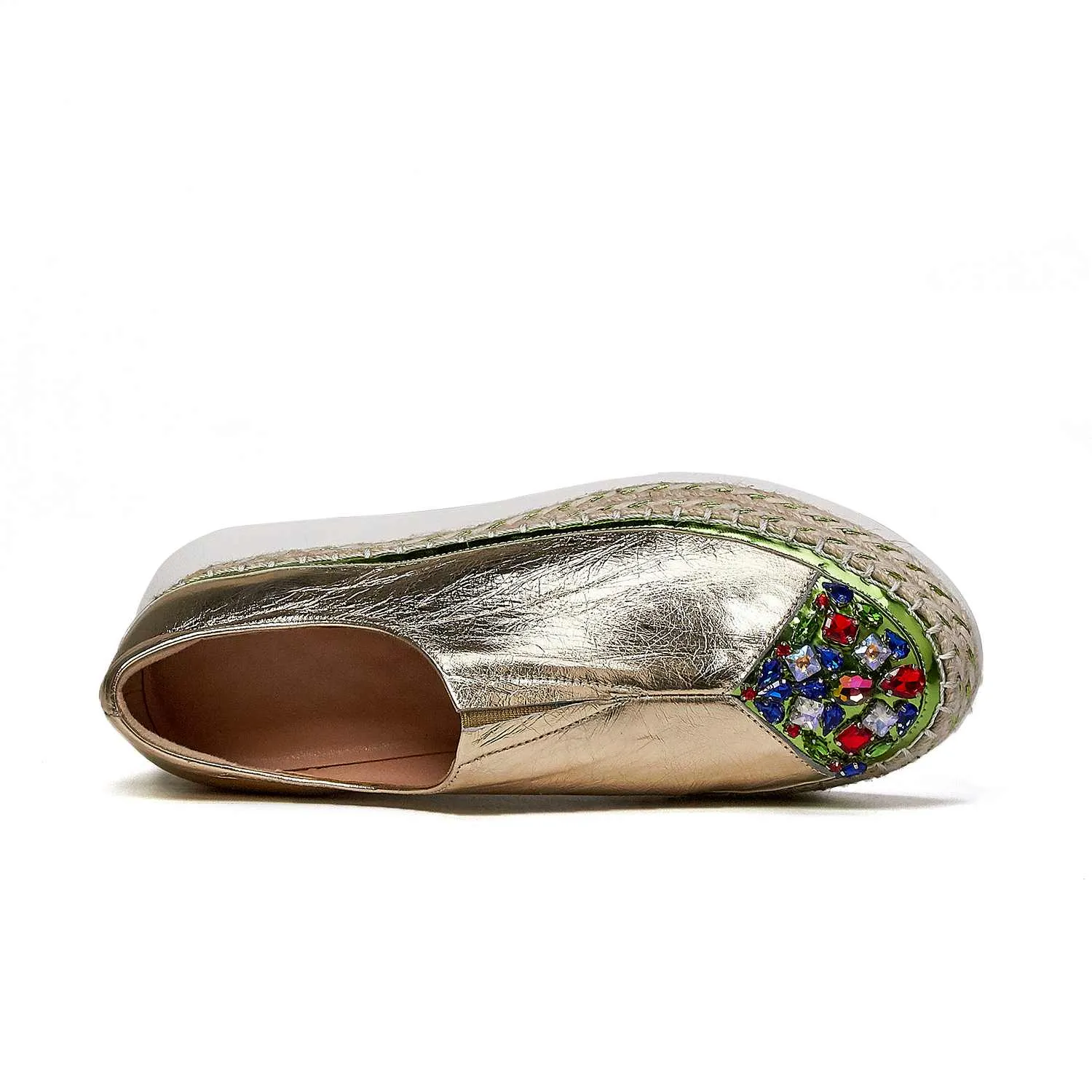 hot bling crystal genuine leather round toe high heels thick bottom slip on loafers women cozy vulcanized shoes