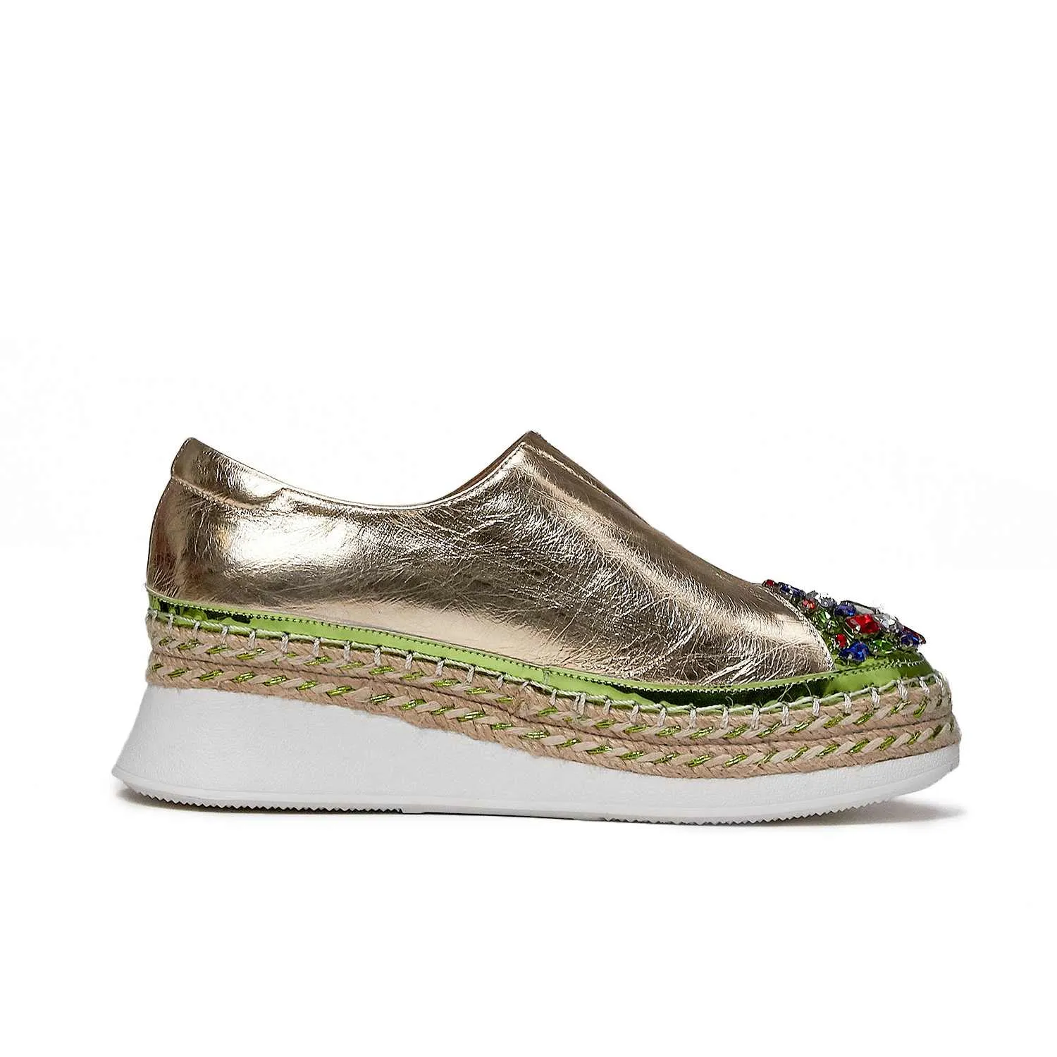 hot bling crystal genuine leather round toe high heels thick bottom slip on loafers women cozy vulcanized shoes