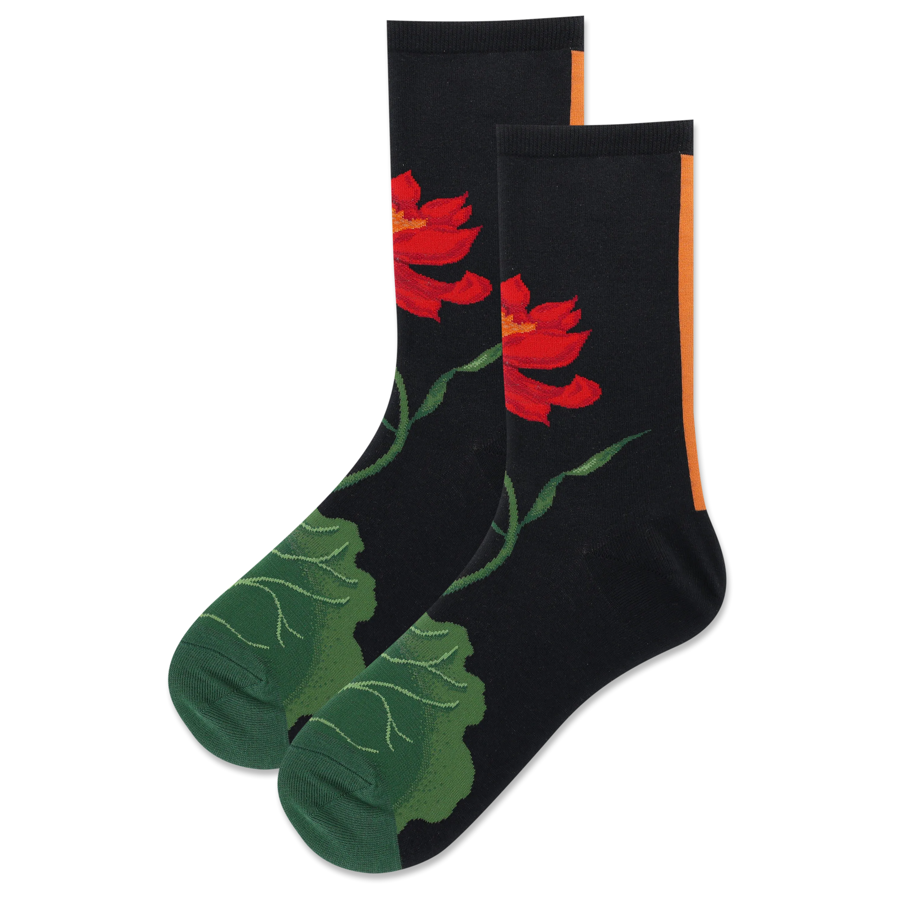 HOTSOX Women's Lotus Floral Crew Sock