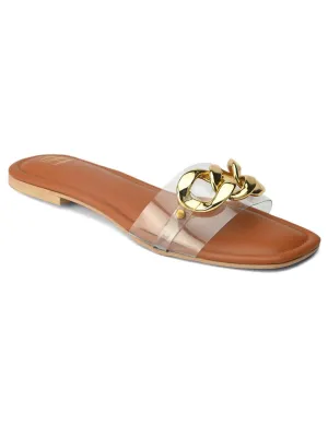 Hydes N Hues Women Transparent  Tan Solid Open Toe Flats