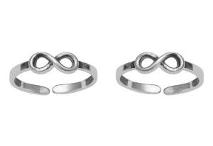 Infinity Toe Ring Pair For Women 925 Silver Stamp Comfortable Toe Rings Gross Weight 2.30