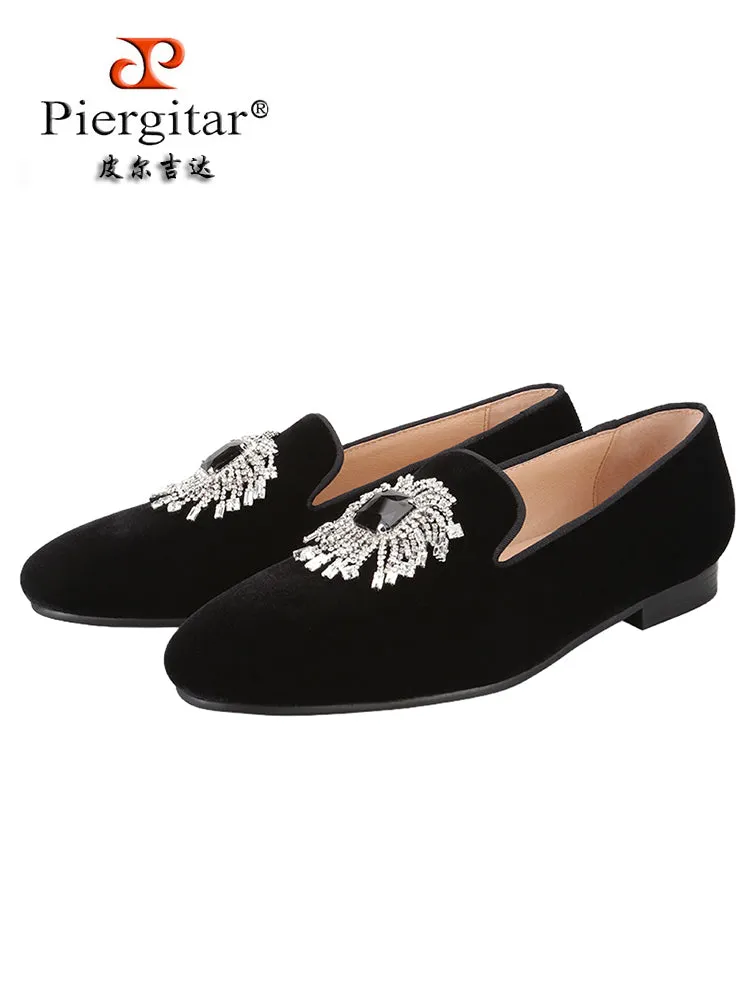 Italian big-name customized models, big crystal circle diamonds, one-pedal lazy shoes, loafers, suitable for dinner dress