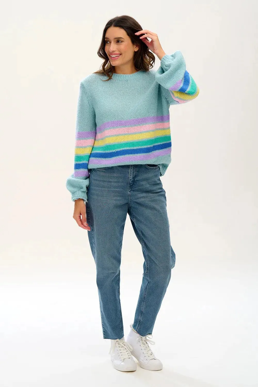 Jersey Sugarhill Essie Aqua Block Stripes