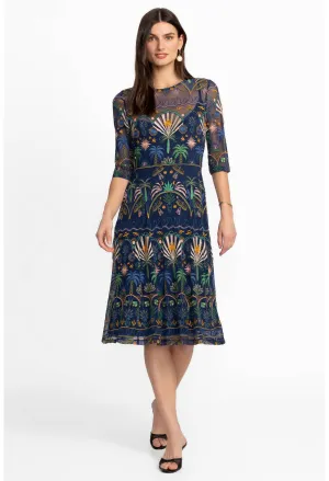 Johnny Was Nova Paneled Midi Dress Del Mar