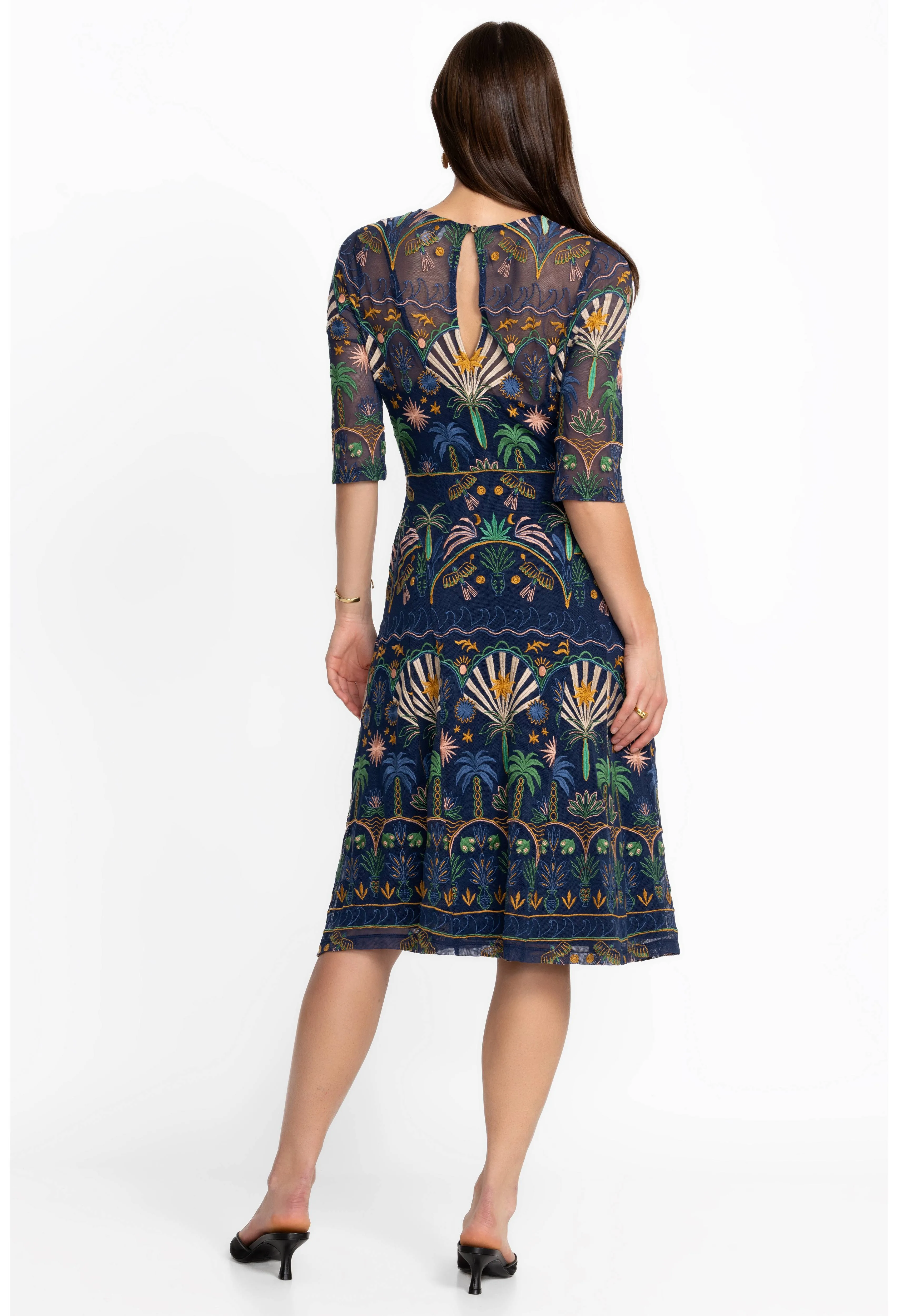 Johnny Was Nova Paneled Midi Dress Del Mar