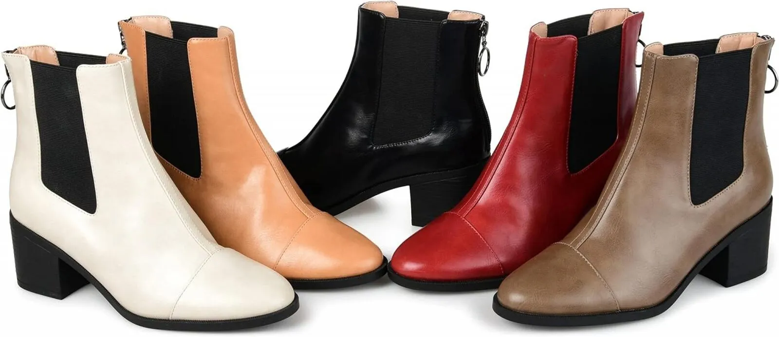 Journee Collection  Nigella Boot with Center Seam Detail O-Ring Zipper Red 8M