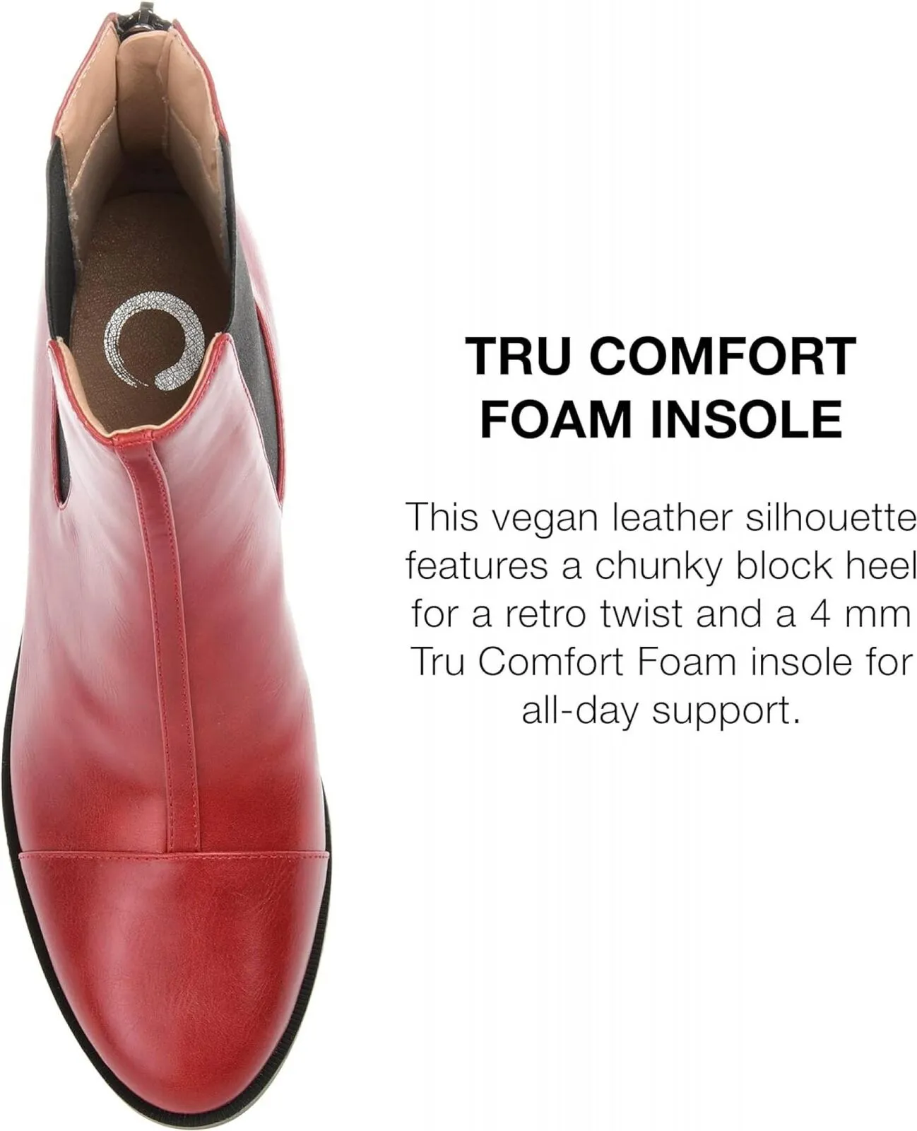 Journee Collection  Nigella Boot with Center Seam Detail O-Ring Zipper Red 8M