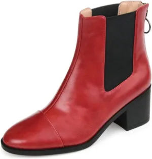 Journee Collection  Nigella Boot with Center Seam Detail O-Ring Zipper Red 8M