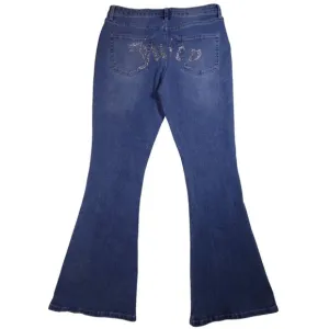 Juicy Couture Low Rise Flare Blue Jeans W/Stone Women's Size 13/31