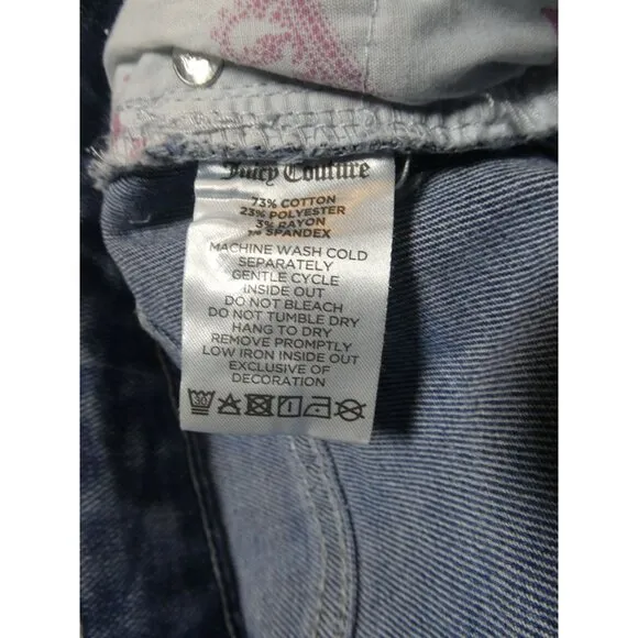 Juicy Couture Low Rise Flare Blue Jeans W/Stone Women's Size 13/31