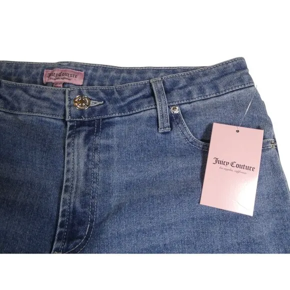 Juicy Couture Low Rise Flare Blue Jeans W/Stone Women's Size 13/31