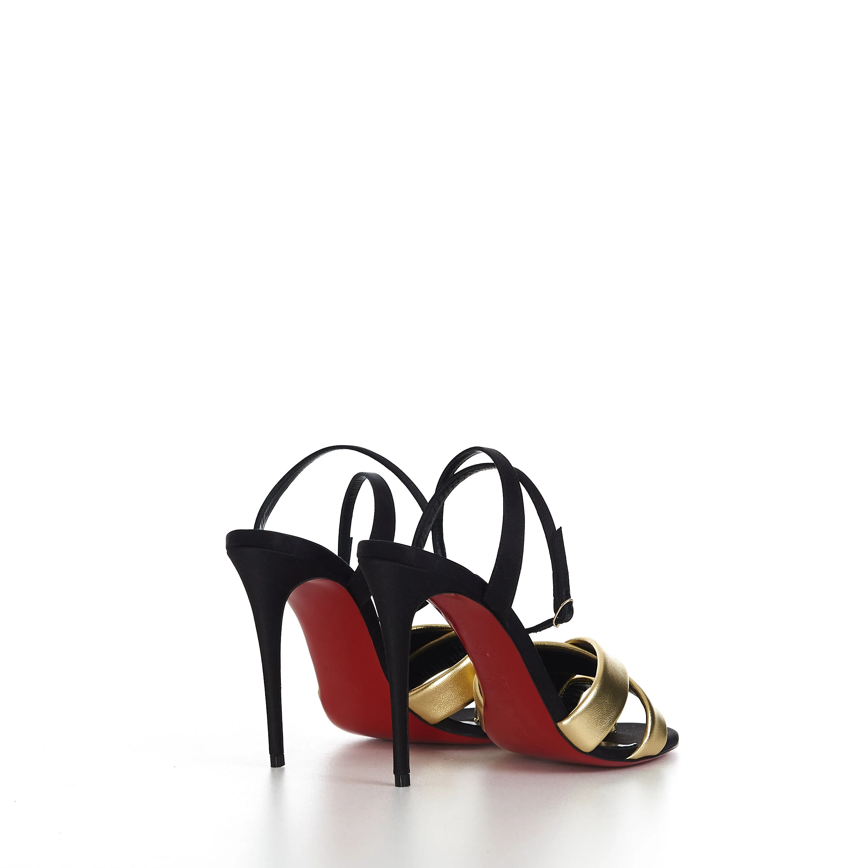 Just Me 100 Sandals In Black & Gold Leather