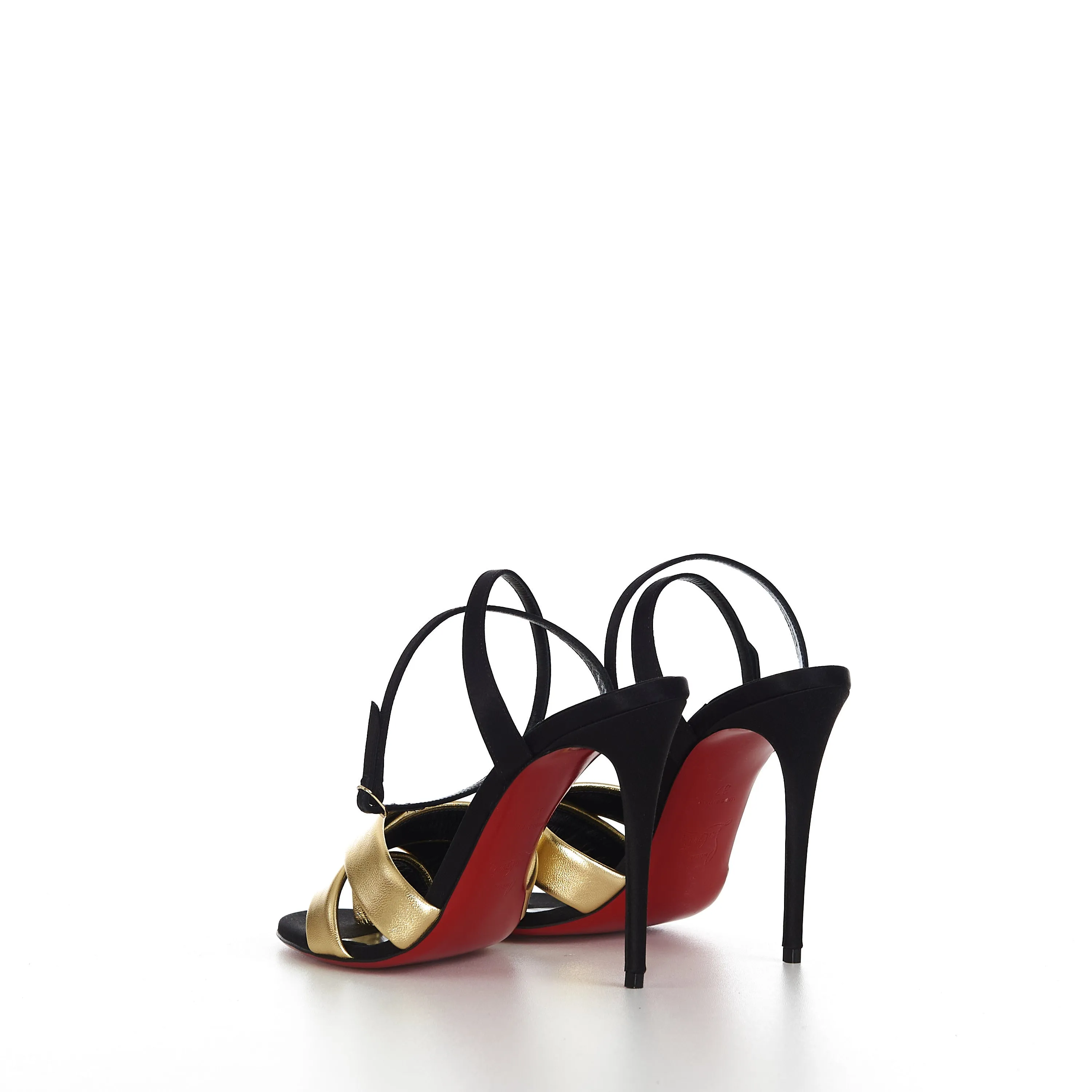 Just Me 100 Sandals In Black & Gold Leather