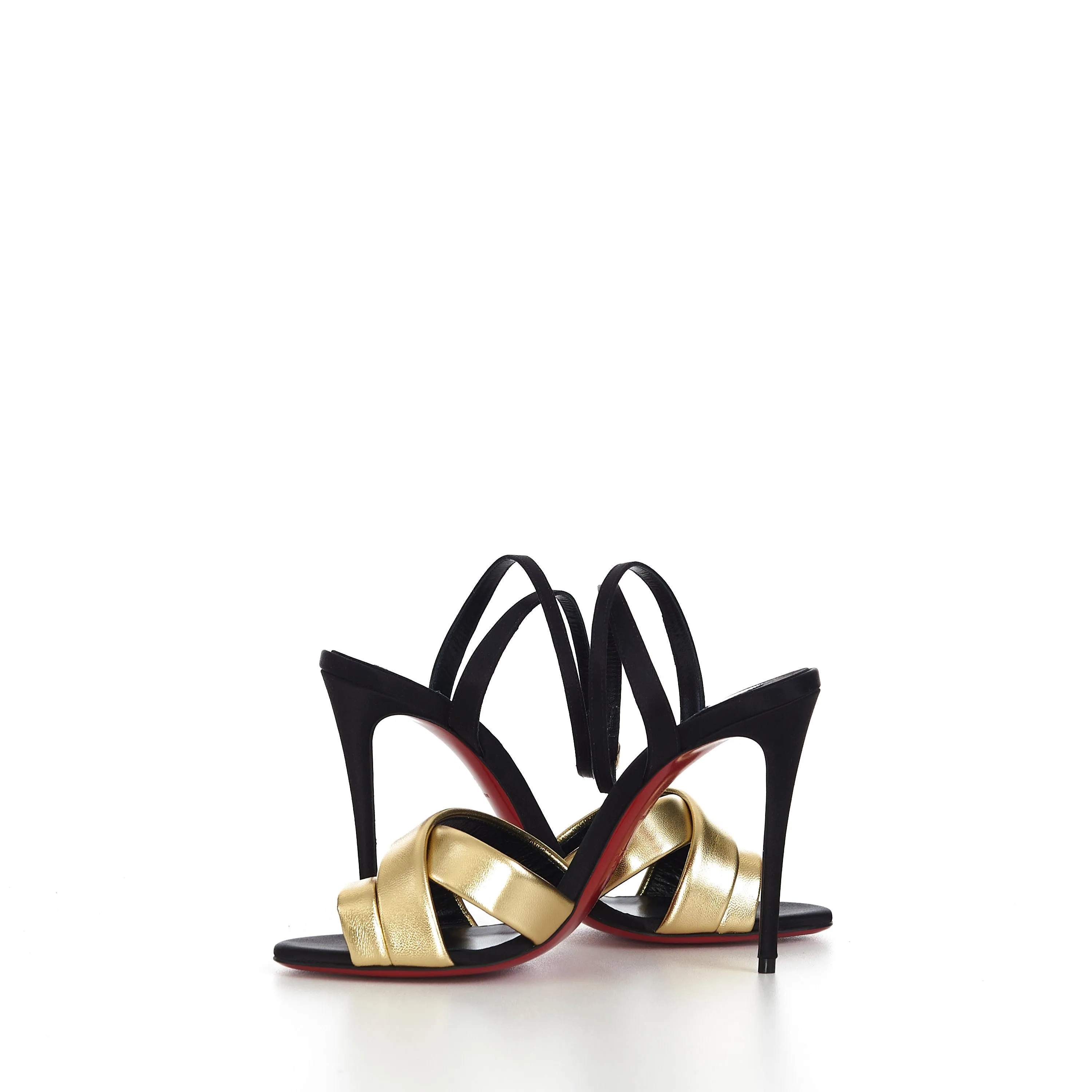 Just Me 100 Sandals In Black & Gold Leather