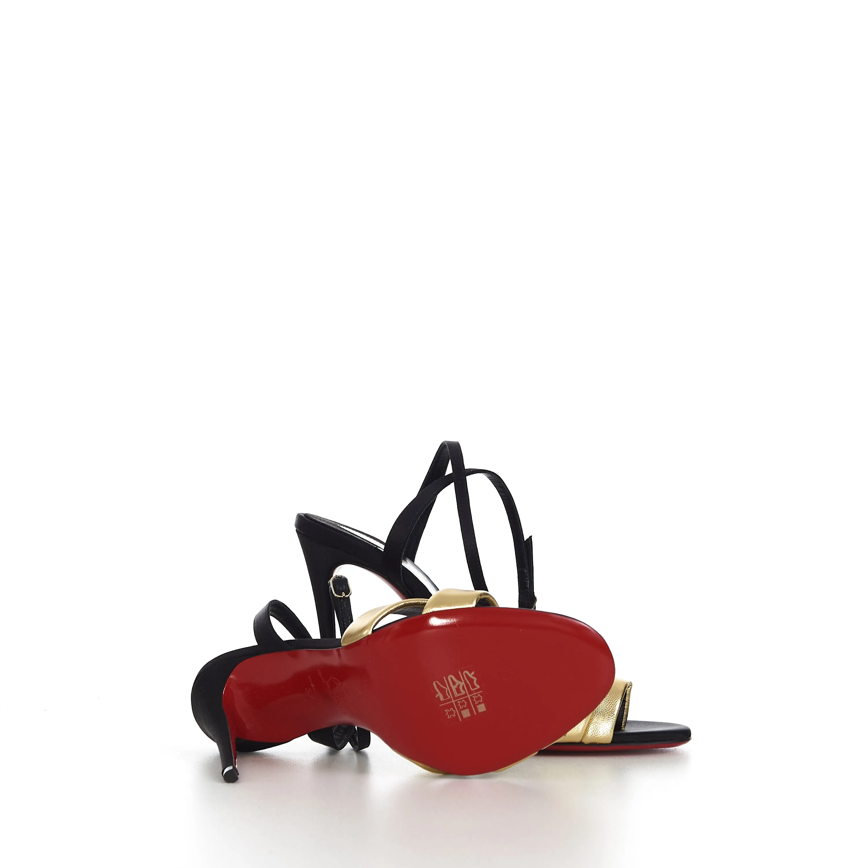 Just Me 100 Sandals In Black & Gold Leather