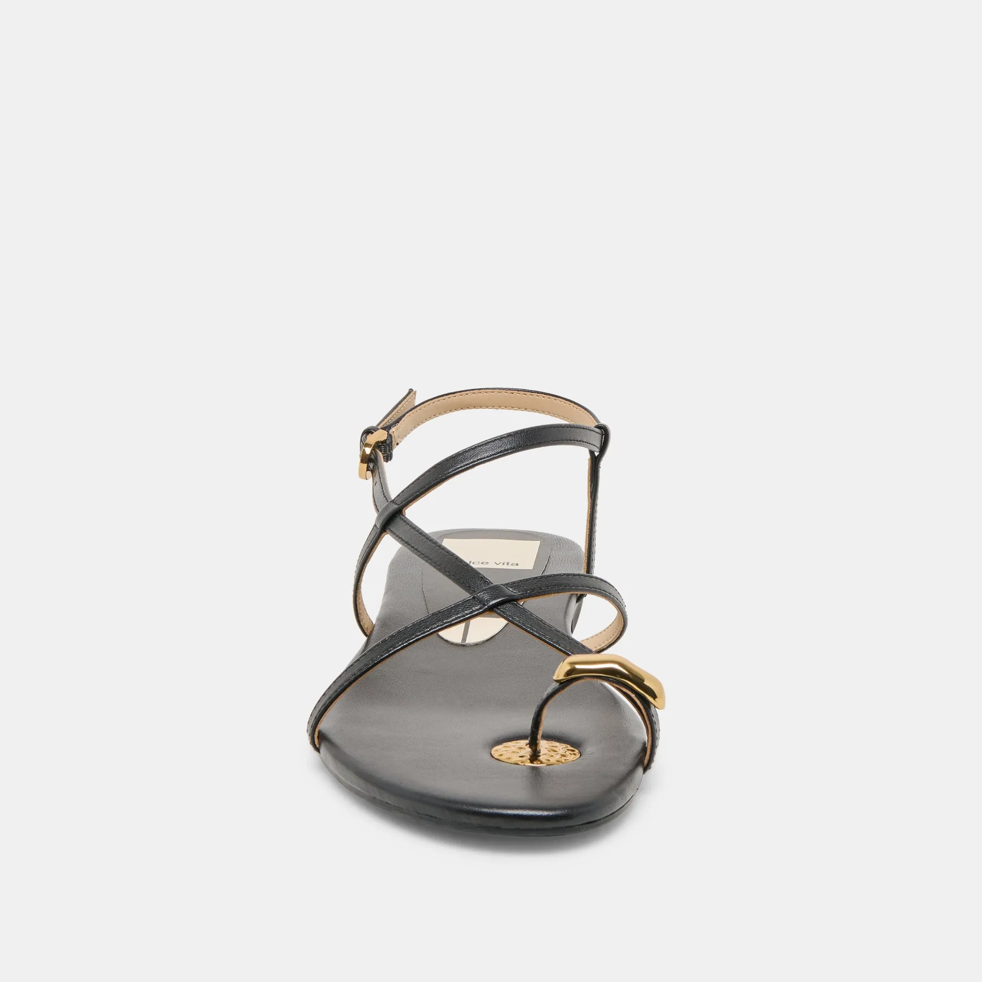 KESHA SANDALS BLACK LEATHER