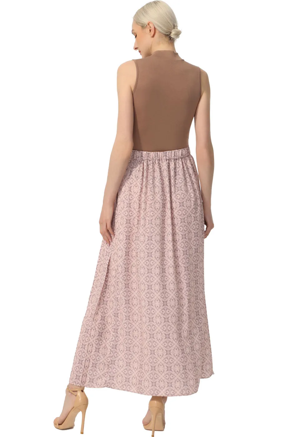 Kimi   Kai Women Print Box Pleat Maxi Skirt