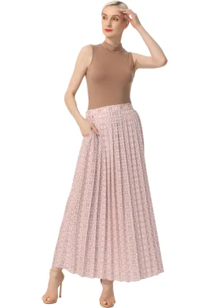 Kimi   Kai Women Print Box Pleat Maxi Skirt