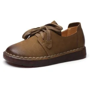 Lace-up Loafers Casual Flat Shoe Pregnant Women Shoe Mother Driving Shoe