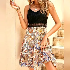 Ladies elegant boho dress sz Large
