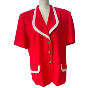 Lady Carole of New York Red Women's Jacket with White Trim