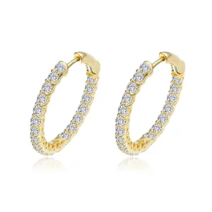 Lafonn Simulated Diamond 2.00ct Inside Out 20mm Hoop Earrings E3018CLG