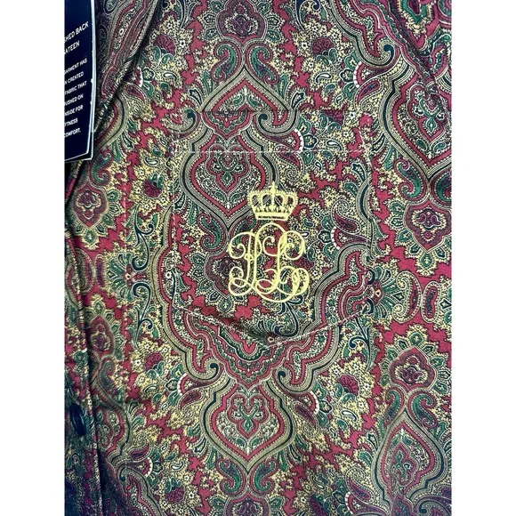 Lauren Ralph Lauren Womens S NWT Red Paisley Sateen Pajama Pants Set NEW Royalty