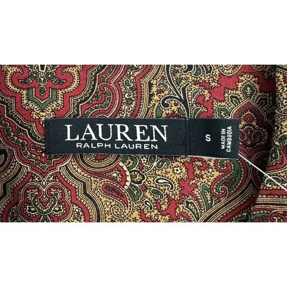 Lauren Ralph Lauren Womens S NWT Red Paisley Sateen Pajama Pants Set NEW Royalty
