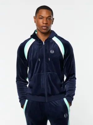Lazaro Velour Hoodie- Maritime Blue
