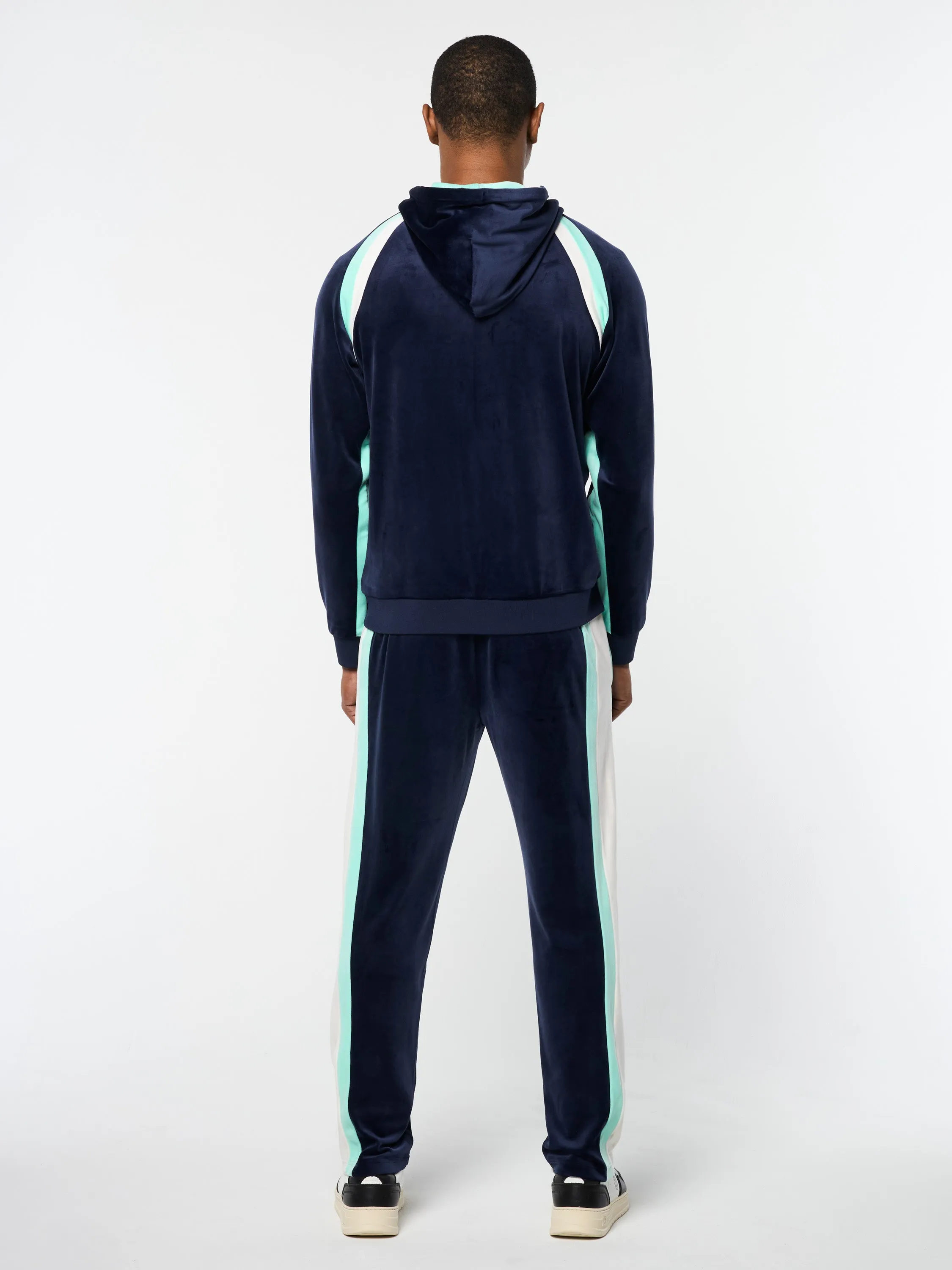 Lazaro Velour Hoodie- Maritime Blue