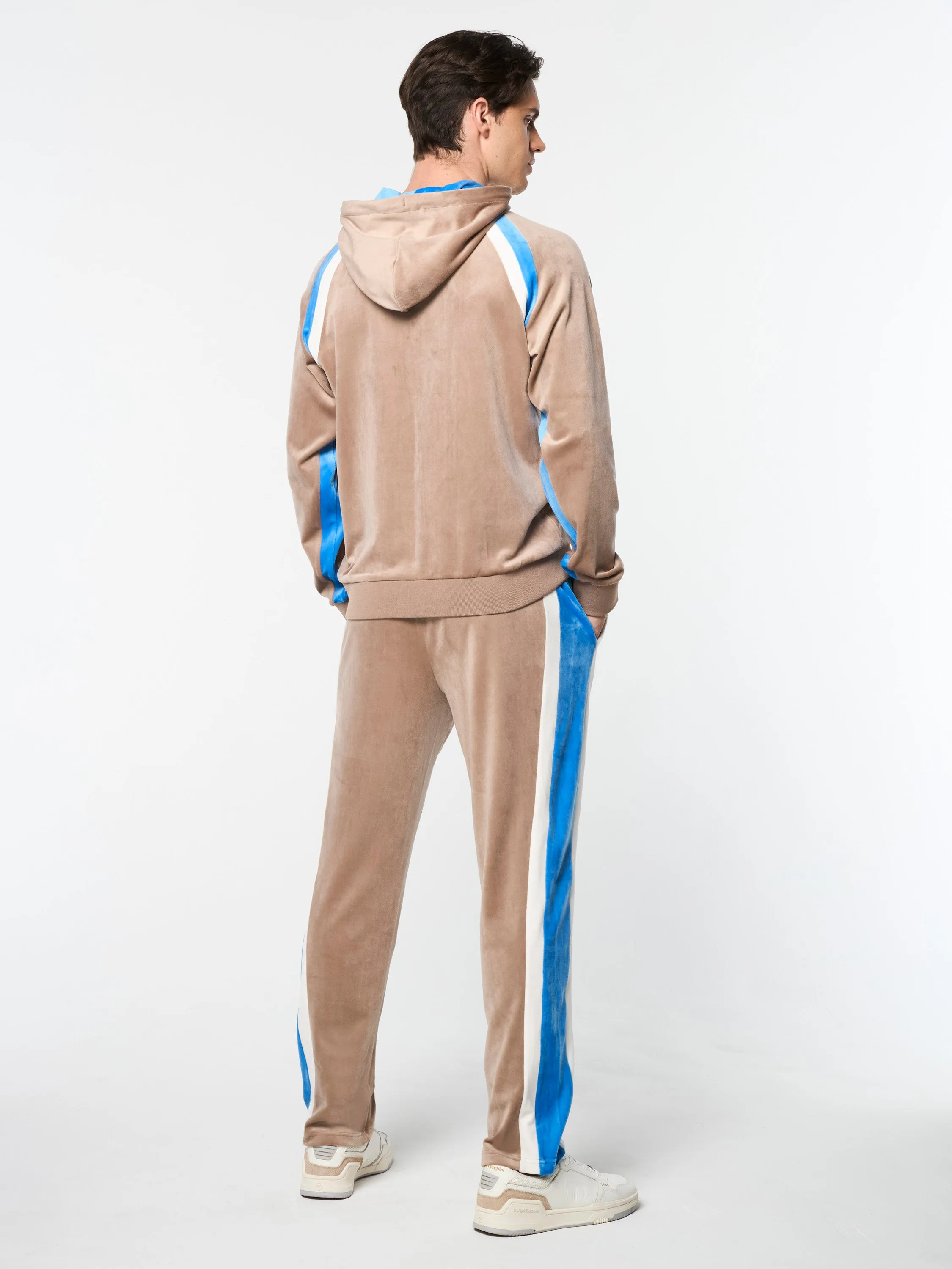 Lazaro Velour Hoodie- Taupe Grey
