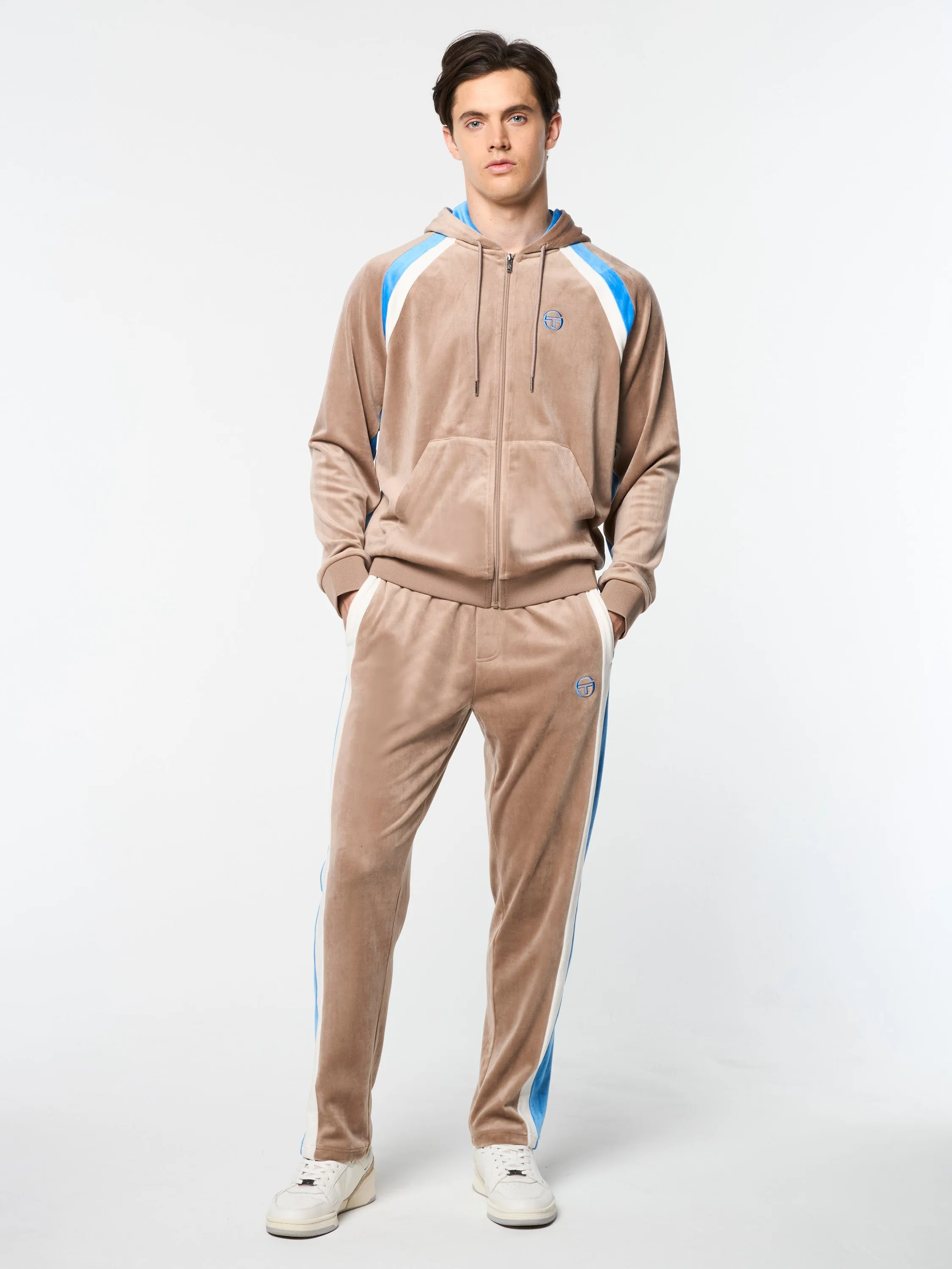 Lazaro Velour Hoodie- Taupe Grey