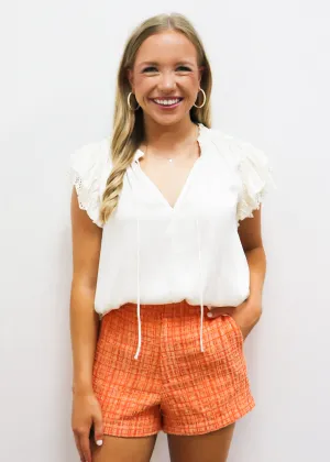 LBLOX Ruffle Detailed Sleeve Blouse - Cream