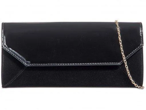 Leonie Patent/Suede Clutch Bag