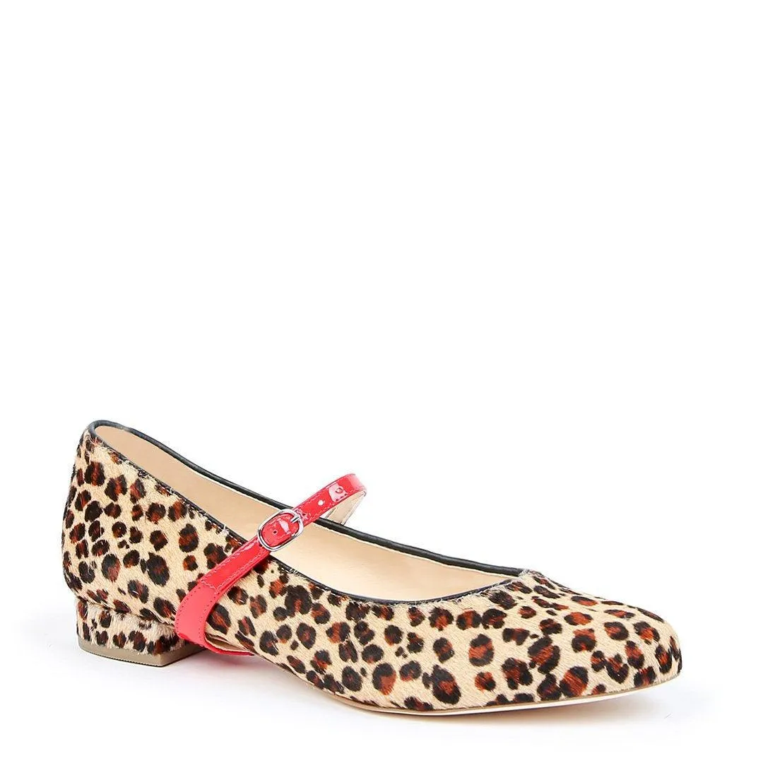 Leopard Ballet Flat   Red Gloss Twiggy Strap