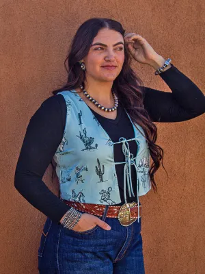 Light Blue Tie-String Vest