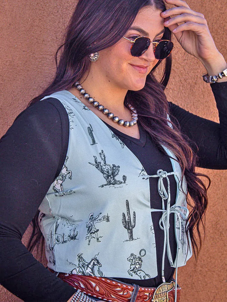 Light Blue Tie-String Vest