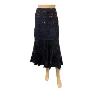 Lillie Rubin Women's Black Lace Sequins Skirt, 2