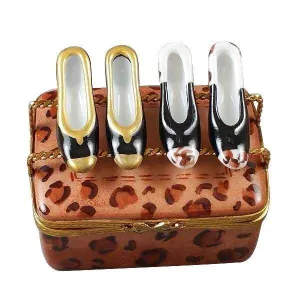 Limoges Shoe Box with Two Pairs of Shoes