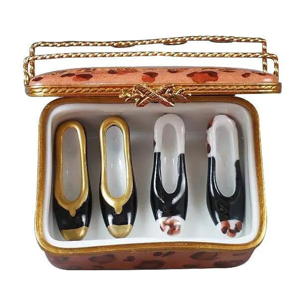Limoges Shoe Box with Two Pairs of Shoes