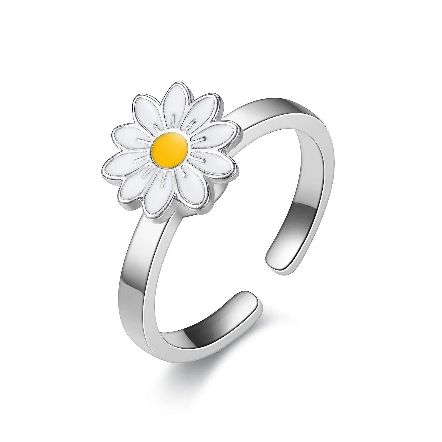 LIOYSIUT Rotating Live Mouth Ring Devil's Eye Ring Anti-Anxiety Stress Relief Micro-set Zircon Ring (angel eye)