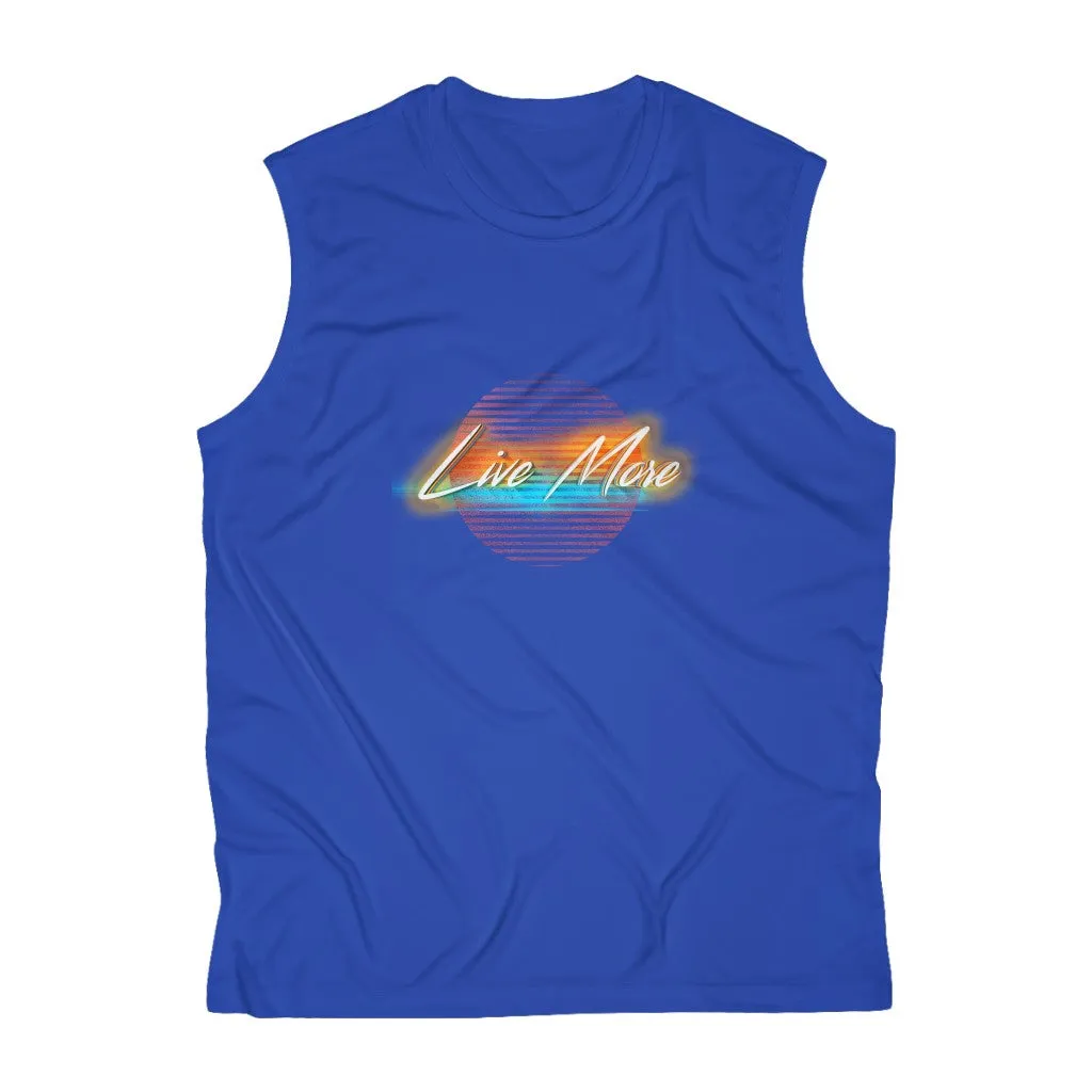 Live More 80's Retro Sleeveless Performance Tee