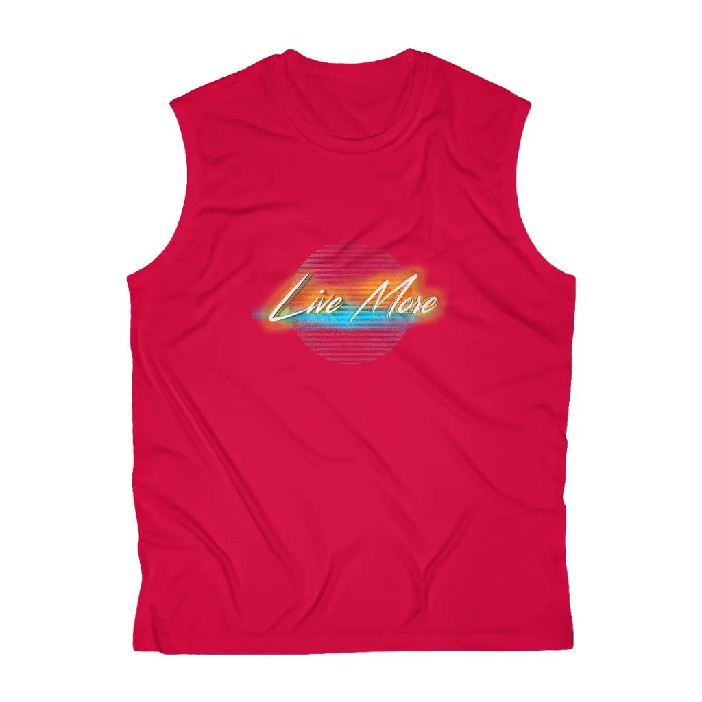 Live More 80's Retro Sleeveless Performance Tee