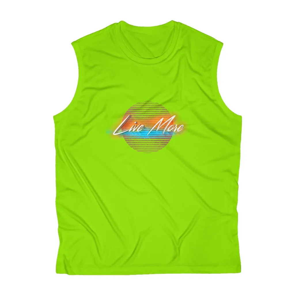Live More 80's Retro Sleeveless Performance Tee