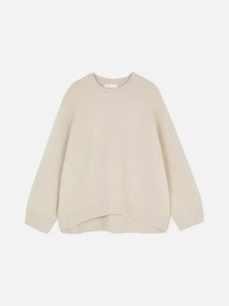 Loose Knitted Sweater For Women Elegant O-Neck Long Sleeve Knitted Pullover Top Warm Thick Jumpers