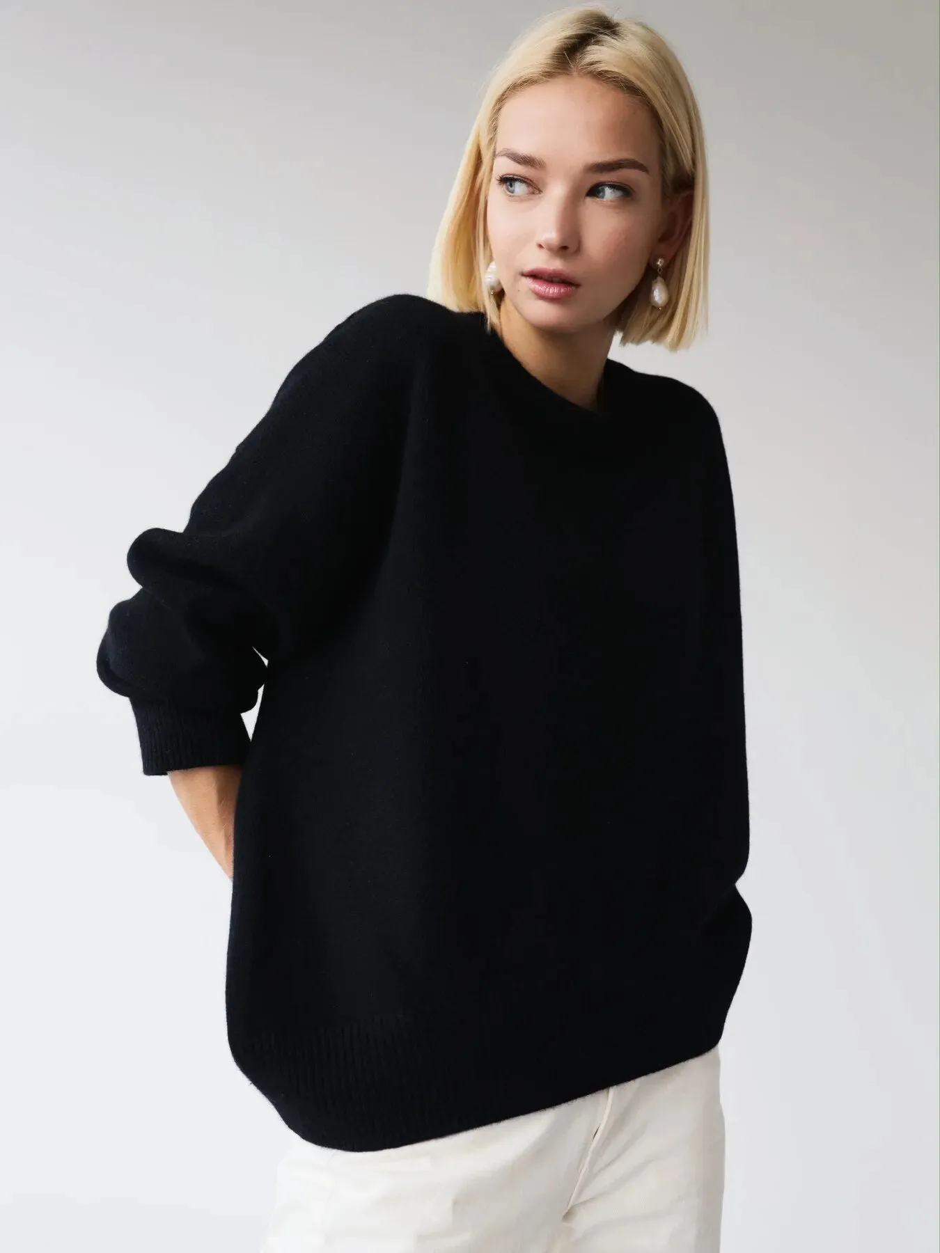 Loose Knitted Sweater For Women Elegant O-Neck Long Sleeve Knitted Pullover Top Warm Thick Jumpers